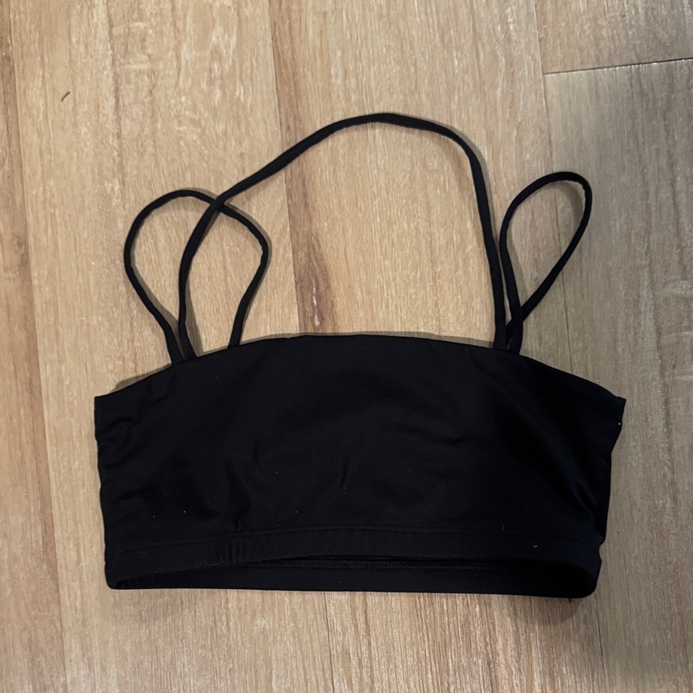 Black Double-Strap workout Top
